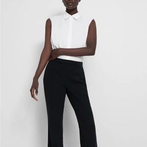Theory Black Vent Demetria Flare Pant with Front Slits